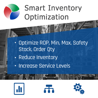Smart Inventory Optimization: Optimize RDP, Min, Max, Safety Stock, Order Qty; Reduce Inventory; Increase Service Levels