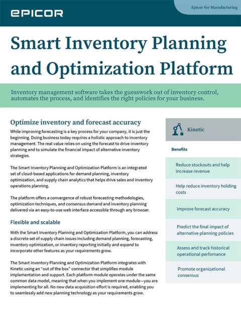 Smart Software Inventory Planning And Optimization For Epicor Kinetic