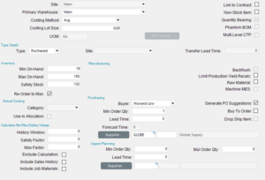 Epicor supports an averaging calculation to compute Min Max Safety